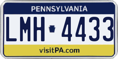 PA license plate LMH4433