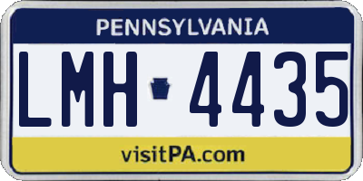 PA license plate LMH4435