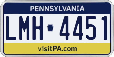 PA license plate LMH4451