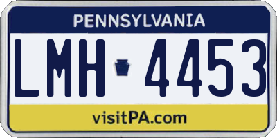 PA license plate LMH4453