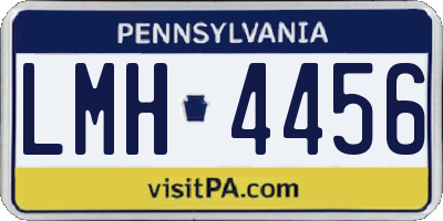PA license plate LMH4456