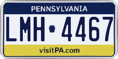 PA license plate LMH4467
