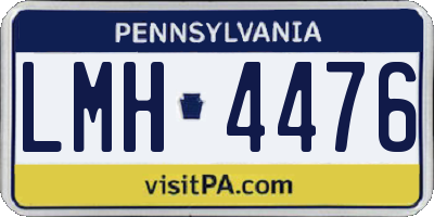 PA license plate LMH4476