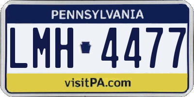 PA license plate LMH4477