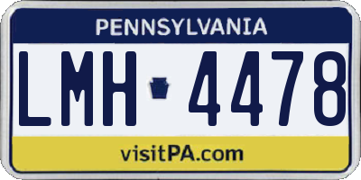 PA license plate LMH4478