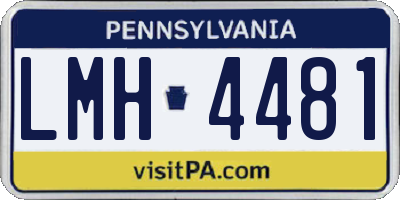 PA license plate LMH4481