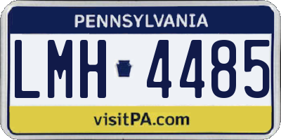 PA license plate LMH4485