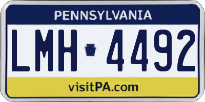 PA license plate LMH4492