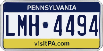 PA license plate LMH4494