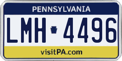 PA license plate LMH4496