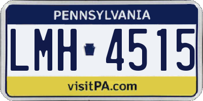 PA license plate LMH4515