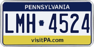 PA license plate LMH4524