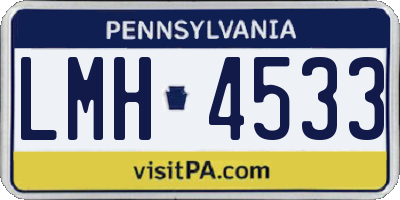PA license plate LMH4533