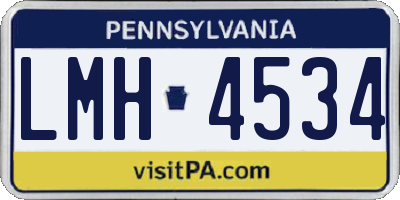 PA license plate LMH4534
