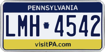 PA license plate LMH4542