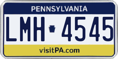 PA license plate LMH4545
