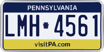 PA license plate LMH4561