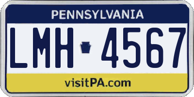PA license plate LMH4567