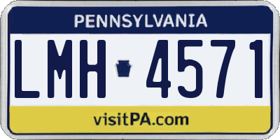 PA license plate LMH4571