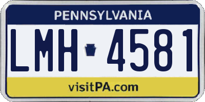PA license plate LMH4581