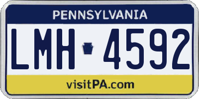 PA license plate LMH4592