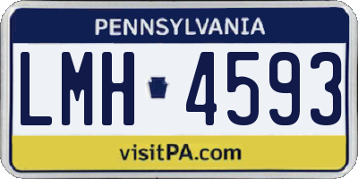 PA license plate LMH4593