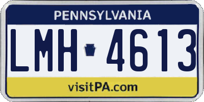 PA license plate LMH4613