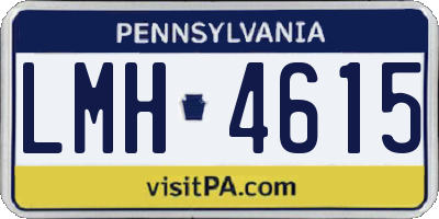 PA license plate LMH4615