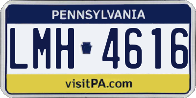 PA license plate LMH4616