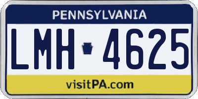 PA license plate LMH4625