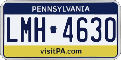 PA license plate LMH4630