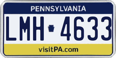 PA license plate LMH4633