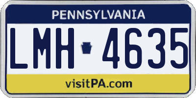 PA license plate LMH4635