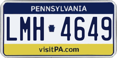 PA license plate LMH4649