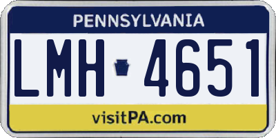 PA license plate LMH4651