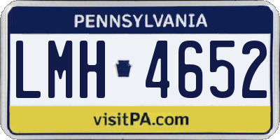 PA license plate LMH4652