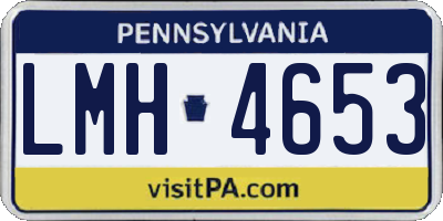 PA license plate LMH4653