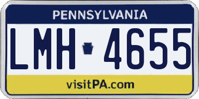 PA license plate LMH4655