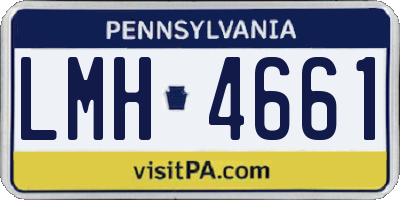 PA license plate LMH4661