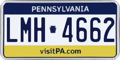PA license plate LMH4662
