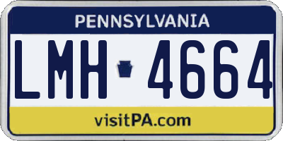 PA license plate LMH4664