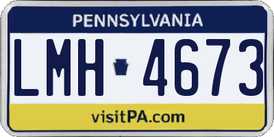PA license plate LMH4673