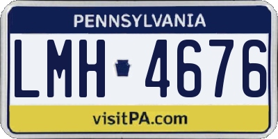 PA license plate LMH4676
