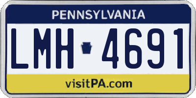 PA license plate LMH4691