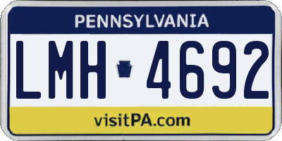 PA license plate LMH4692