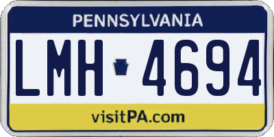 PA license plate LMH4694