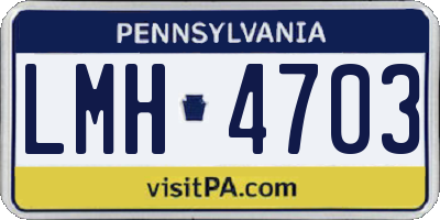 PA license plate LMH4703