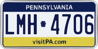 PA license plate LMH4706