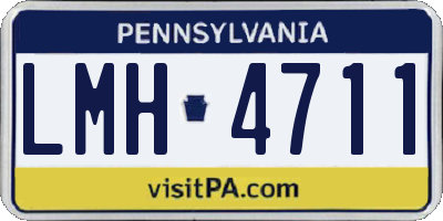 PA license plate LMH4711