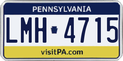 PA license plate LMH4715